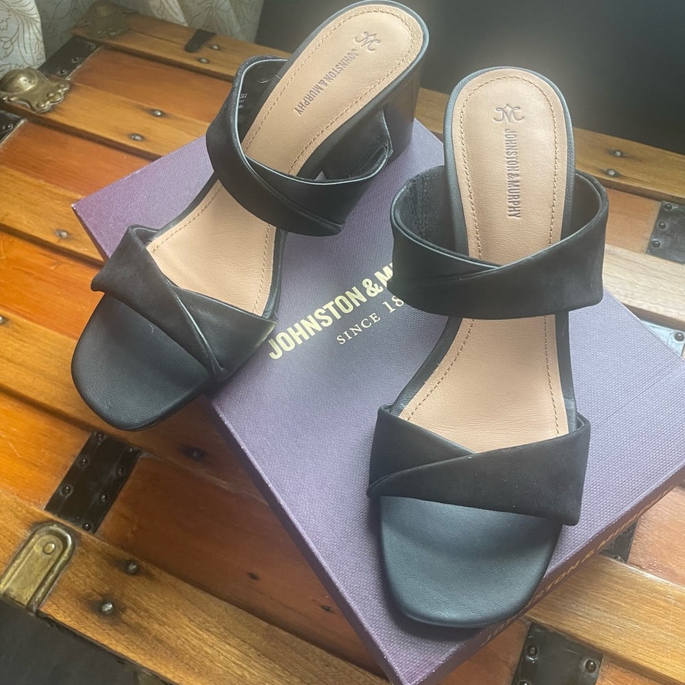 Johnson & Murphy Leather Evelyn Slides